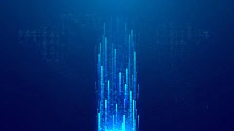 Upward digital data flow Stock Illustration
