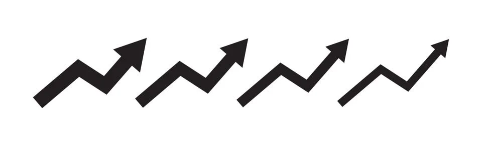 Upward direction rising arrows vector set Stockillustratie