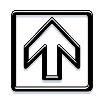 Upward directional arrow indicating progress and success Ilustración de archivo