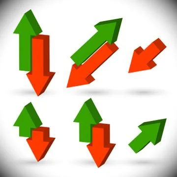 Upward, downward arrows Stock Illustration