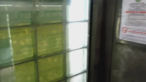 Upward Elevator Ride with Glass Windows Stock Footage 237857150