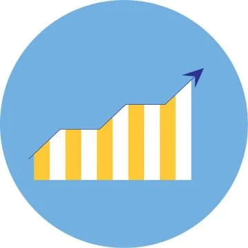 Upward graph chart icon symbol Ilustración de archivo