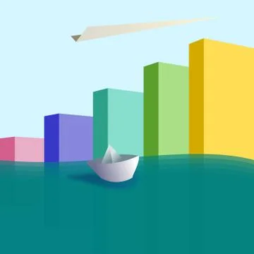 Upward graph in schematic representative embodiment Stock Illustration