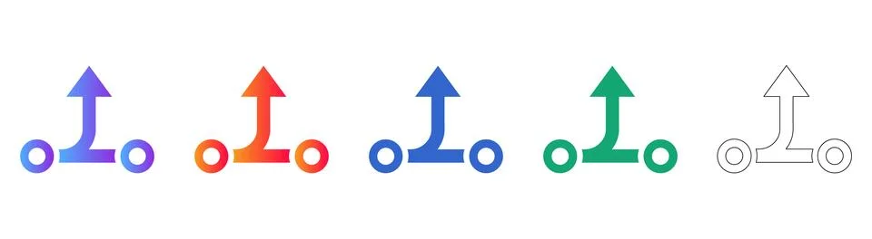 Upward Growth and Path Direction Icons Stock Illustration