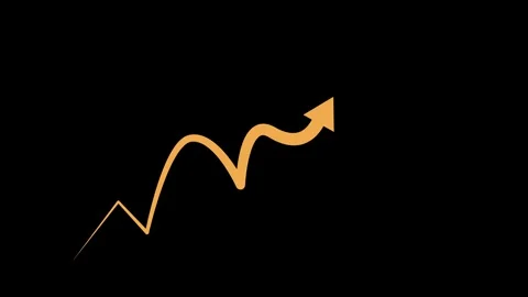 Upward growth arrow line progress and rising success minimal animation Stock Footage 337879238