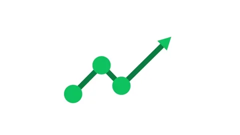 Upward growth line chart arrow business progress animation Stock Footage 330538555