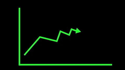 Upward line chart with arrow growth progress and a rising business or finan.. Vidéo 337176520