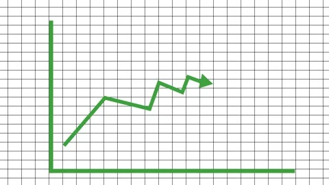 Upward line chart with arrow growth progress and a rising business or finan.. Stock Footage 337176532