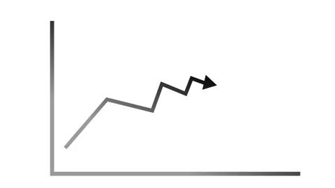 Upward line chart with arrow growth progress and a rising business or finan.. Stock Footage 337176552