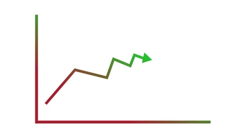 Upward line chart with arrow growth progress and a rising business or finan.. Stock Footage 337176557