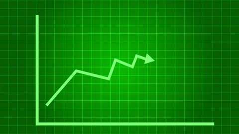 Upward line chart with arrow growth progress and a rising business or finan.. Stock Footage 337176570