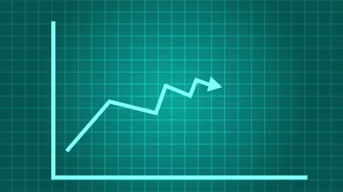 Upward line chart with arrow growth progress and a rising business or finan.. Stock Footage 337176575