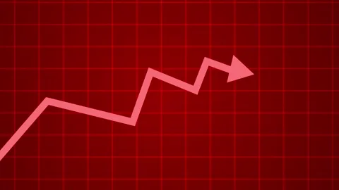 Upward line chart with arrow growth progress and a rising business or finan.. Stock Footage 337176581