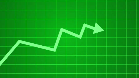 Upward line chart with arrow growth progress and a rising business or finan.. Stock Footage 337176599