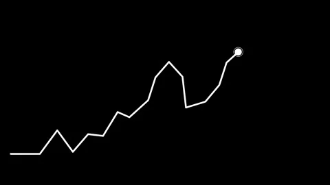Upward line chart growth progress and a final point highlight animation Stock Footage 340385528