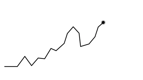 Upward line chart growth progress and a final point highlight animation Stock Footage 340385544