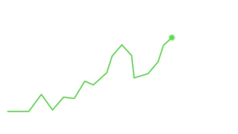 Upward line chart growth progress and a final point highlight animation Stock Footage 340385552