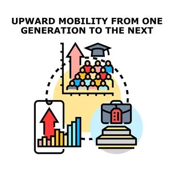 Upward mobility and generational progress concept Stock Illustration