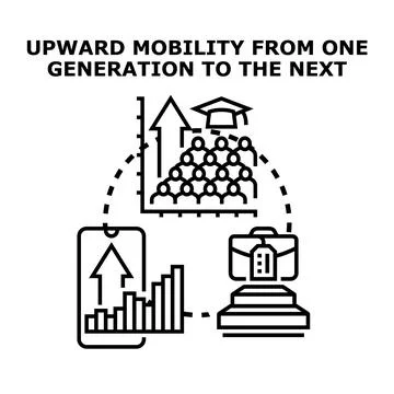 Upward mobility and generational progress concept イラスト素材