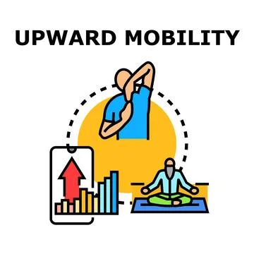 Upward mobility concept with physical growth and financial development Stock Illustration