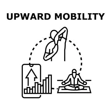 Upward mobility concept with physical growth and financial development Stockillustratie