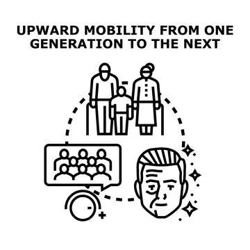 Upward mobility improving future generations and society Illustrazione stock