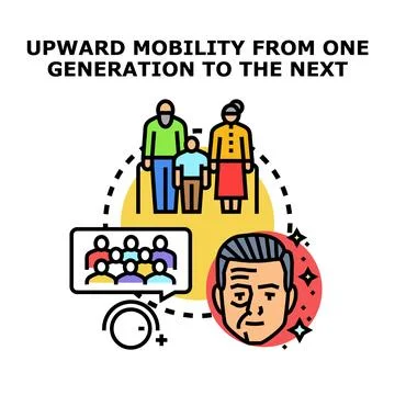 Upward mobility improving future generations and society Stock Illustration