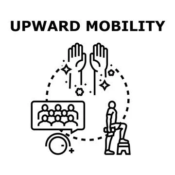 Upward mobility vector concept improving social status Ilustración de archivo