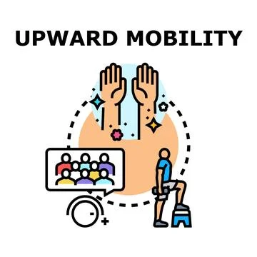 Upward mobility vector concept improving social status Ilustración de archivo