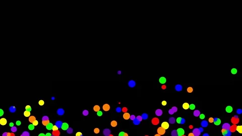 Upward motion of colored particles and death on a black background Stock Footage 321014065