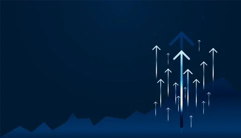 The upward motion of Grow arrows represents confidence in technology progre.. Stock Illustration