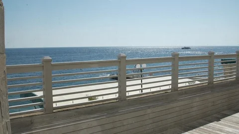 Upward motion on a panoramic elevator above the sea Stock Footage 96759584