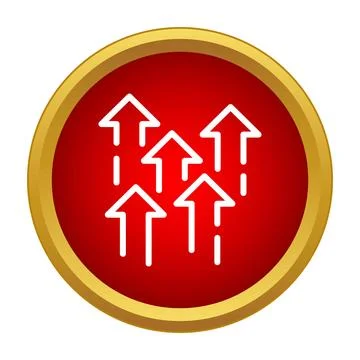 Upward moving arrows indicating growth and progress icon Stock Illustration