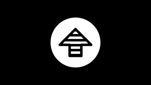 Upward pointing arrow icon animation isolated on black background Stock Footage 339538778