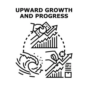 Upward progress and economic development vector illustration Stock Illustration