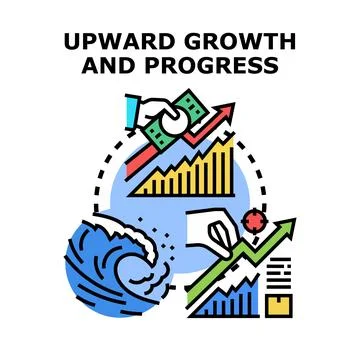 Upward progress and economic development vector illustration イラスト素材