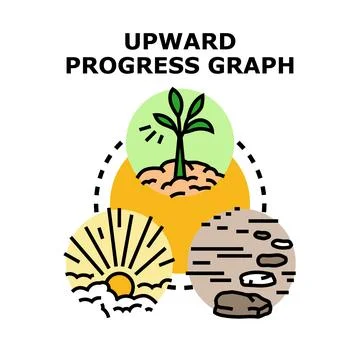 Upward progress graph visualizing growth and development Stock Illustration