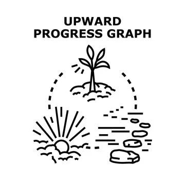 Upward progress graph visualizing growth and development Stock Illustration