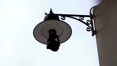 Upward Shot of CCTV Camera at Royal Courts of Justice, London Stock Footage 286135422