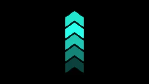Upward sweep arrow icon, Up direction animation isolated on Black Background Stock Footage 321062267