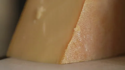 Upward Tilt of Cut Cheese Stock Footage 155158543