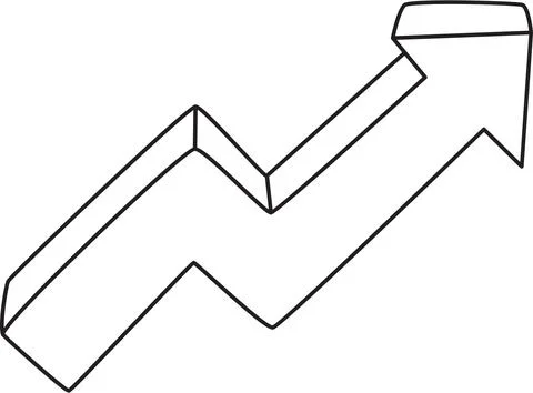 Upward Trend Arrow on a Chart Graph Illustration 스톡 일러스트