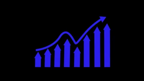 Upward Trend in Bar Chart and Line Graph Animation, Animated Rising Busines.. Stock-Footage 309964226