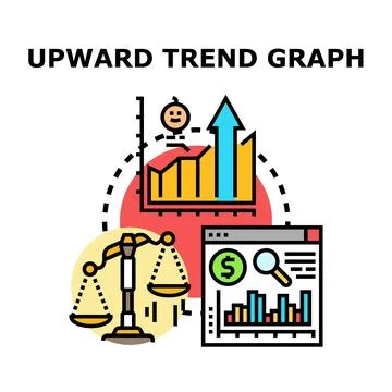 Upward trend graph business analysis concept Stock Illustration