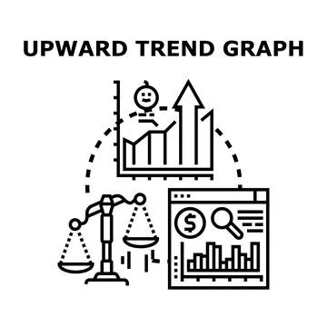Upward trend graph business analysis concept Stock Illustration