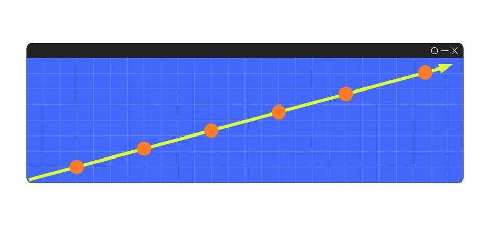 Upward trend graph interface window 2D cartoon object Stock Illustration