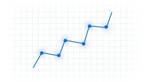 Upward trend graph showing progress and growth, concept of success and deve.. Stock Illustration