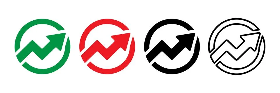Upward Trend Icon set vector on white background イラスト素材