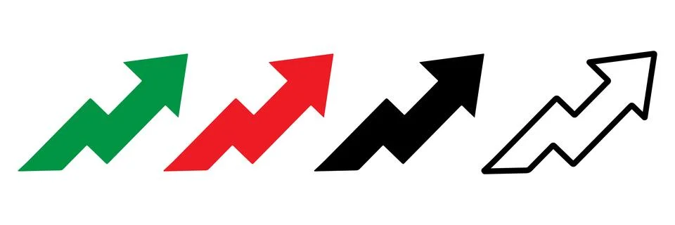 Upward Trend Icon set vector on white background イラスト素材