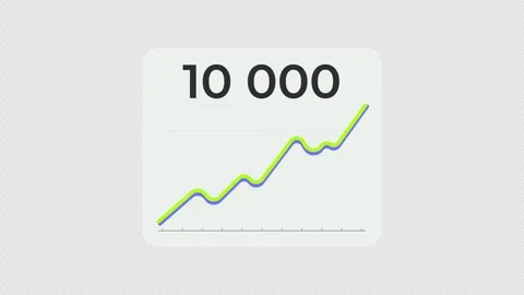 Upward trend line graph animated data visualization UI element Stock Footage 334871099
